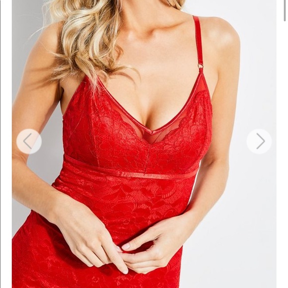 Guess Beautiful Red Lace Cami Dress - Picture 2 of 7